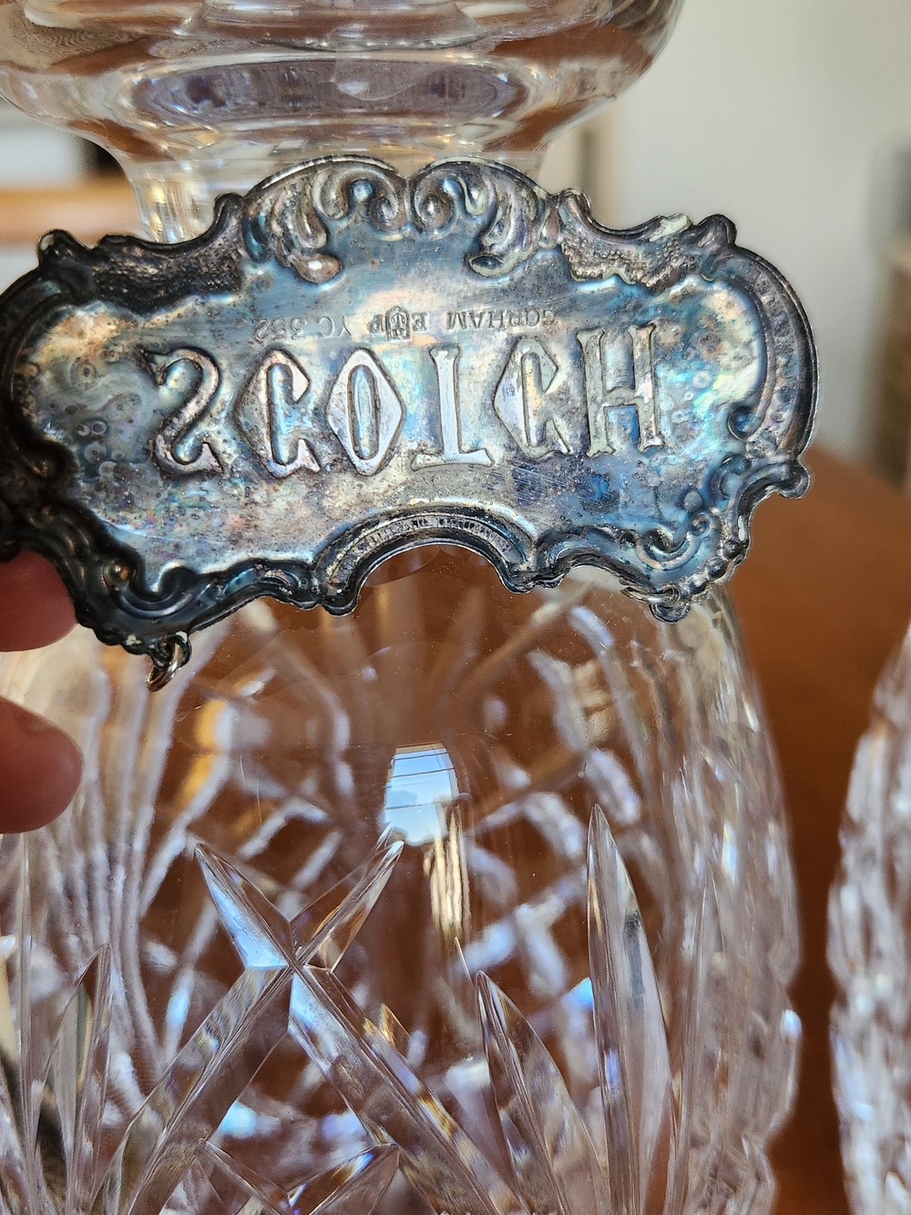 Waterford Crystal Vintage Decanter Set With Silver Plated Tags Bourbon Scotch - Picture 6 of 15